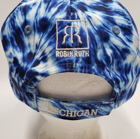 Robin Ruth Michigan Tie-Dye Cap Blue White Trucker Hat Adjustable Unisex - Picture 6 of 12